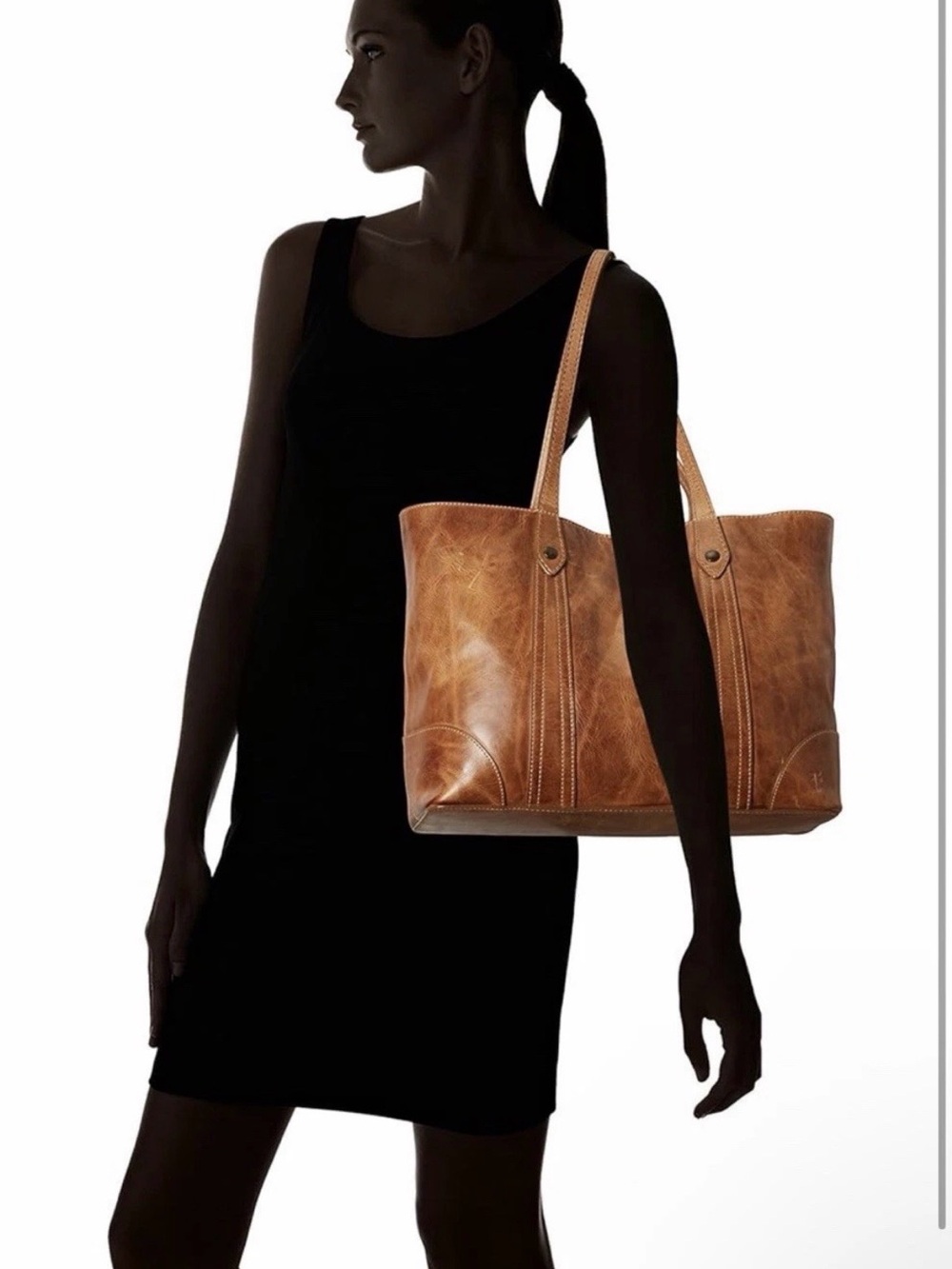 Frye Leather Melissa Shopper Tote Bag - Picture 2 of 9